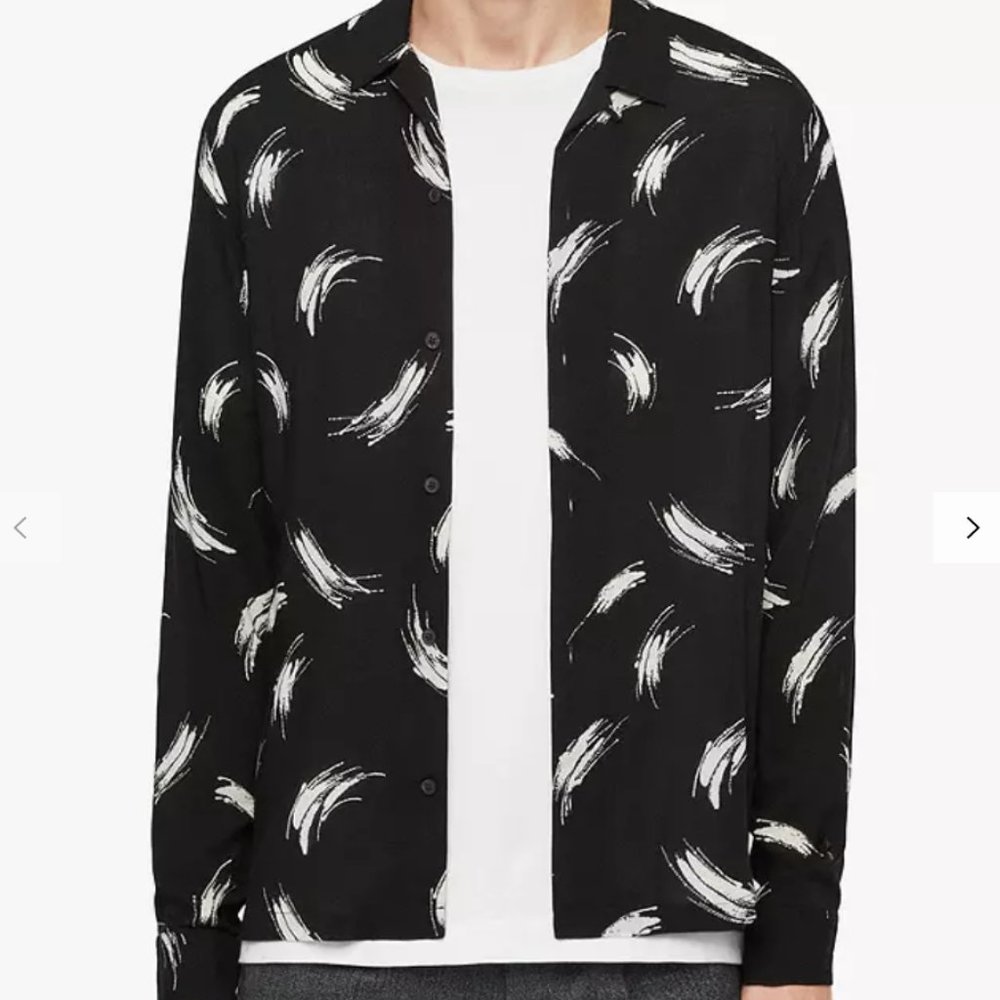 All Saints Black And White Printed Shirt - Mens XL